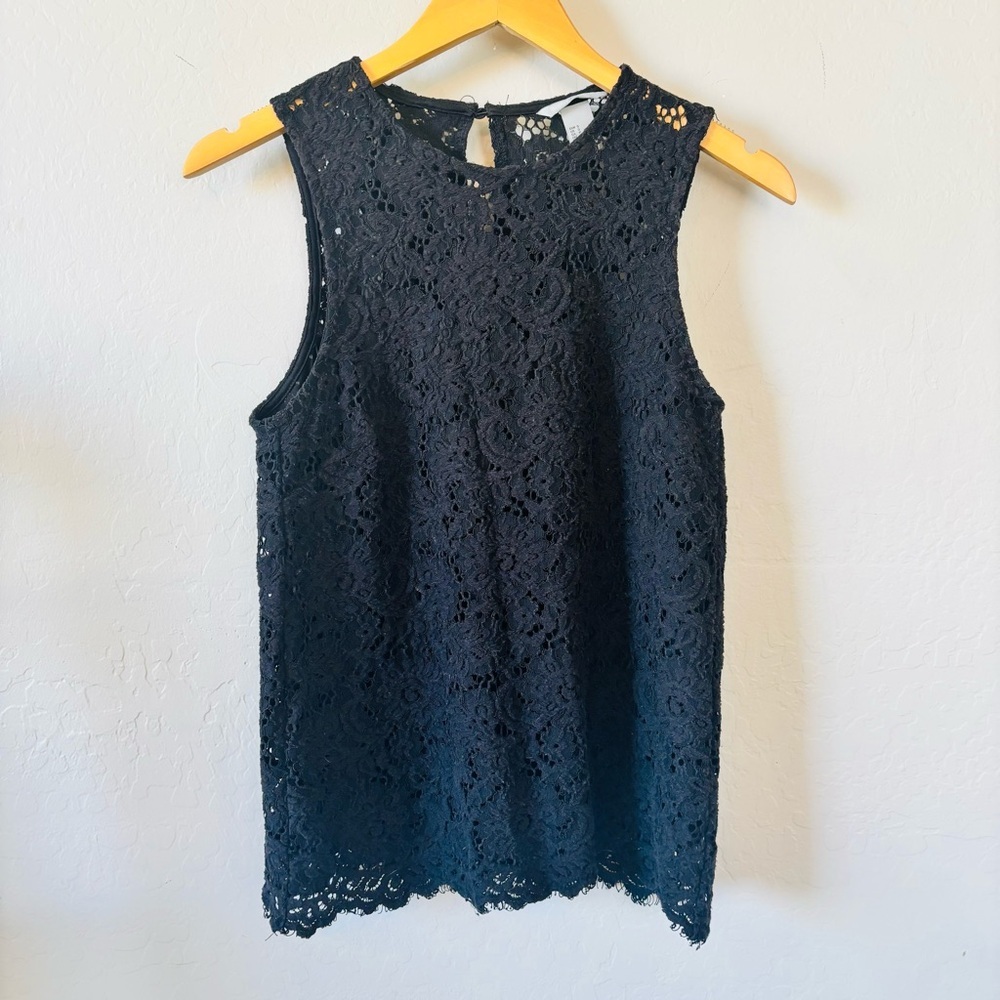 H&M | Black Lace crochet‎ Sleeveless Top - Picture 2 of 5